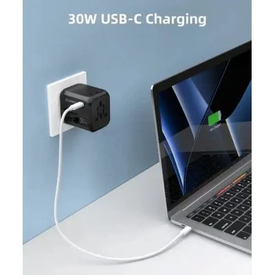 Chotech PD30W C+2A Travel Wall Charger - Black